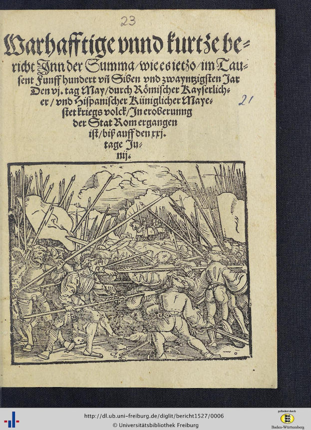 Offene Buchillustration zeigt die Schlacht der Ardennen mit chaotischer Szene bewaffneter Gestalten, die mit Schwertern kämpfen und Schilde erheben.