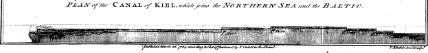 Eine detaillierte Schwarz-Weiß-Karte der Nordsee und der Ostsee, die geografische Elemente wie Berge, Flüsse und Städte zeigt, mit informativem Text.