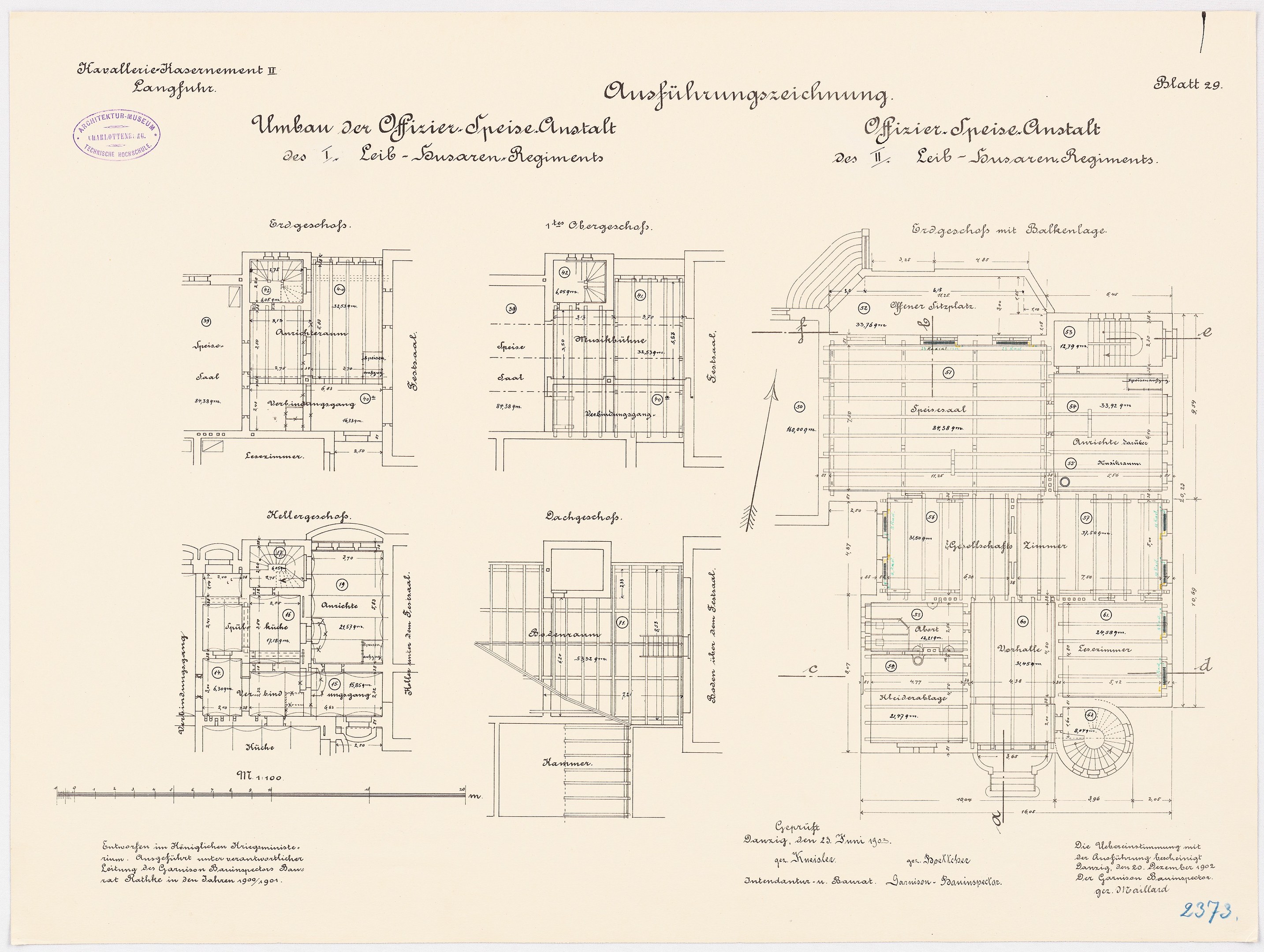 Ausführlicher Grundrissplan des ehemaligen Bundeskanzleramts mit architectural layouts und Textanmerkungen.