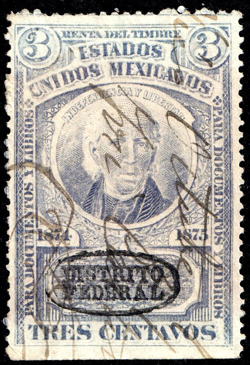 Mexikanische Briefmarke mit einem Porträt eines Mannes in sehr gutem (MNH) Zustand auf schwarzem Hintergrund.