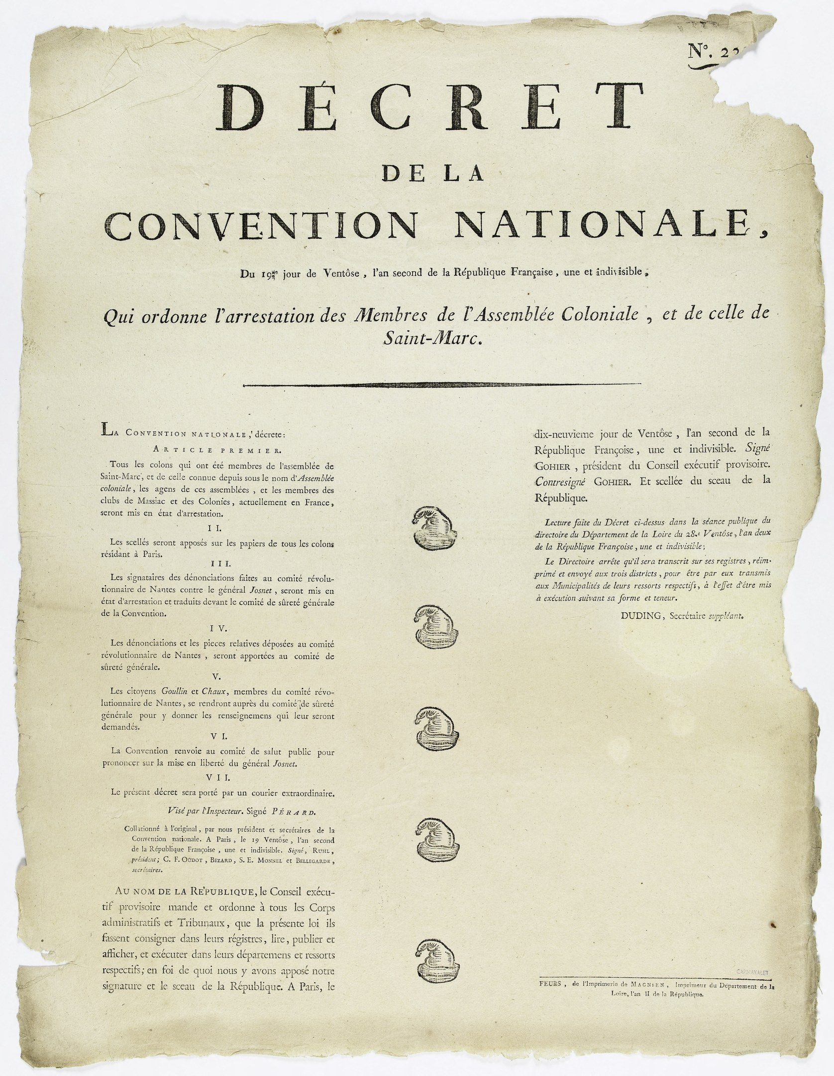 A document titled "The secret of the Convention Nationale" with black text on white paper, featuring blue and green images, listing event details like date, time, and location.