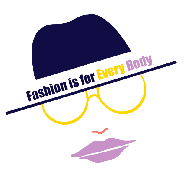 Ein Logo mit einem stilisierten Gesicht und der Aufschrift 'Fashion is for Every Body'.