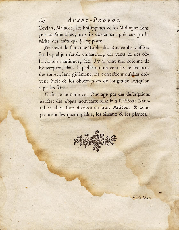 Old book with a map of the Philippines on the cover, featuring text including "Avant-Propos, Ceylan, Malacca, Les Philippines & Les Moliques Font".