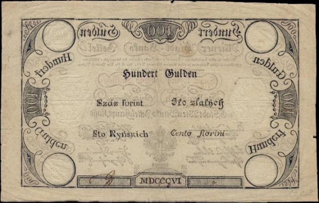 Old German 100 Pfennig banknote with a black background and a man's portrait, featuring the text "100 Pfennig."