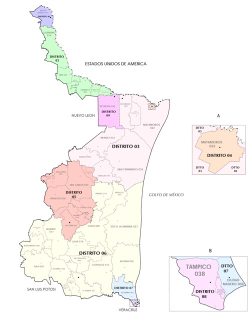 Politische Karte von Mexiko mit farbigen Provinzen, die durch ihre Hauptstädte beschriftet sind.