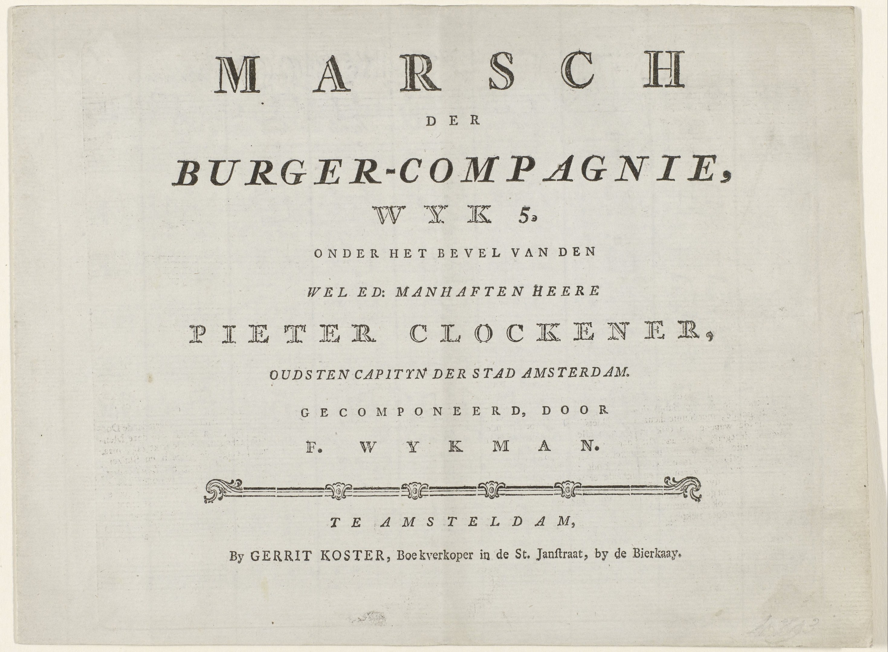 Paper with the text "March of Burger-Compagnie, WK 5" written on it.