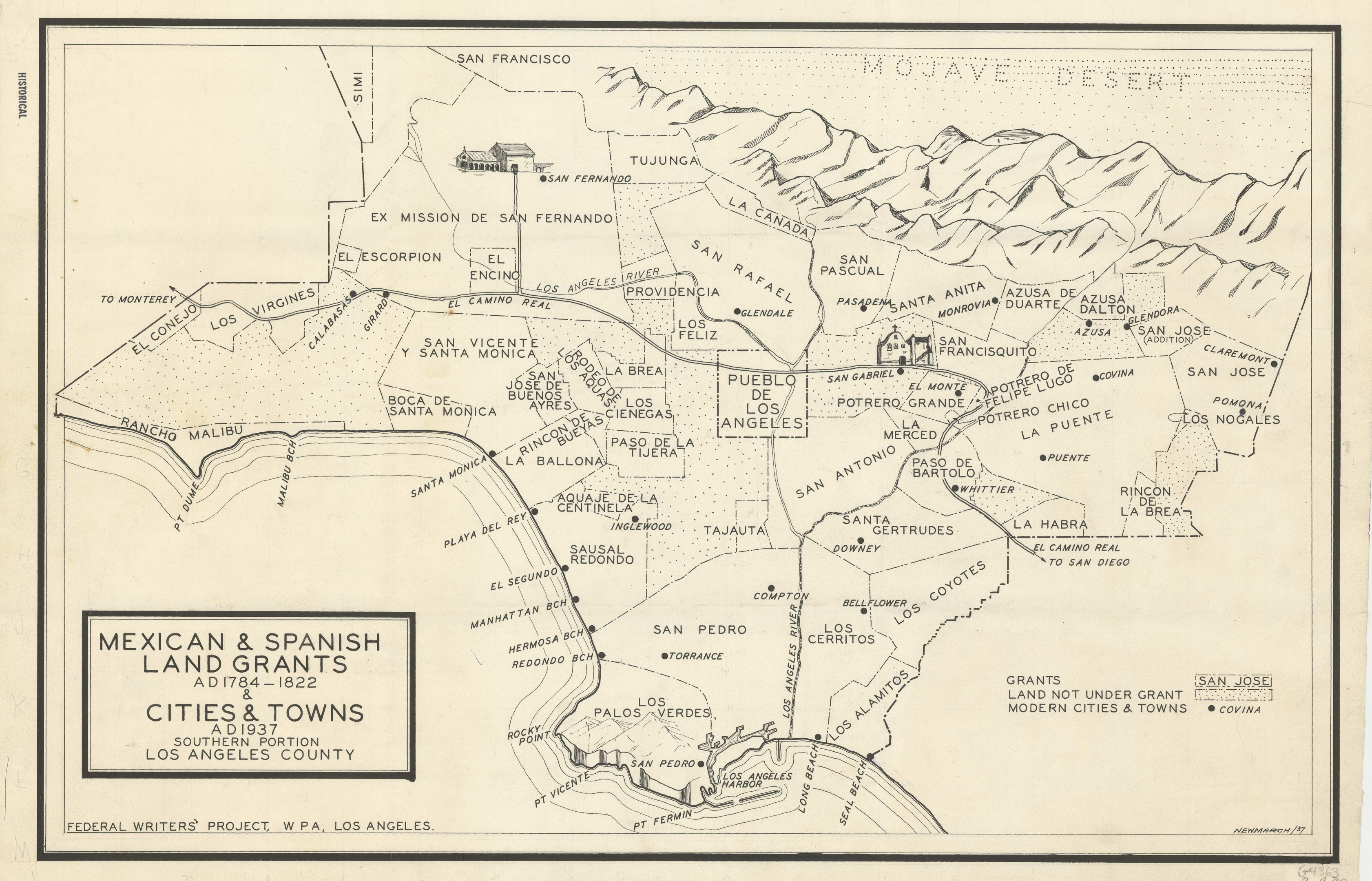 Detailierte Karte von Mexiko mit spanischen Landgrünen, Städten, Dörfern und geografischen Merkmalen, begleitet von erklärendem Text.