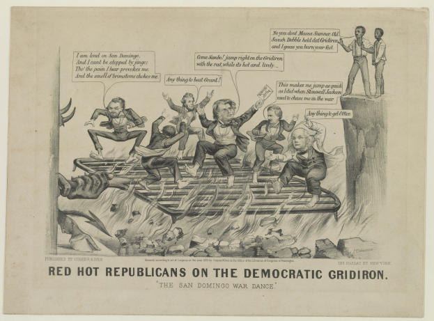 Eine Zeichnung auf Papier, die rote Figuren in Not auf einem Gitter zeigt, mit schwarzer Schrift, die eine ernste Situation betont.