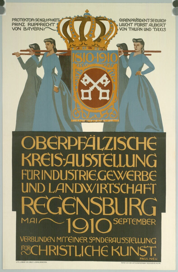 Plakat zur Deutschen Revolution 1910 mit einer Gruppe von Menschen und einer Krone