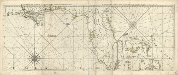 Ein Blatt mit einer Karte der Vereinigten Staaten, das auf dem Golf von Mexiko zentriert ist und von erklärendem Text umgeben ist.