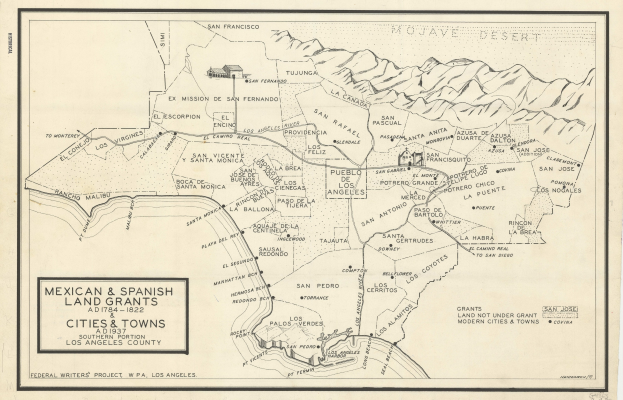 Detailierte Karte von Mexiko mit spanischen Landgrünen, Städten, Dörfern und geografischen Merkmalen, begleitet von erklärendem Text.