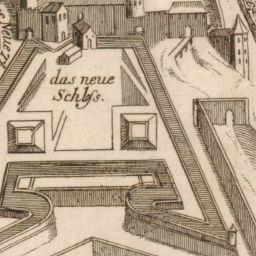 A detailed hand-drawn map of Schleswig-Holstein, Germany, featuring streets, buildings, landmarks, and text describing the region's history, culture, and attractions.