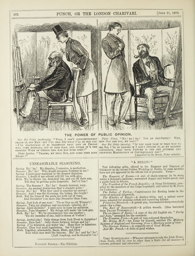 Ein altes Buchcover mit einem Mann in einem Anzug, der in einem Stuhl sitzt und nachdenklich schaut, und einer Frau, die neben ihm steht und nachdenklich aussieht, mit der Überschrift "Die Macht der öffentlichen Meinung"