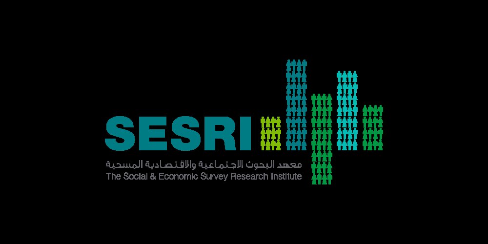 Logo of the Social & Economic Survey Research Institute (SESRI) on a white background, featuring text and silhouettes of people.