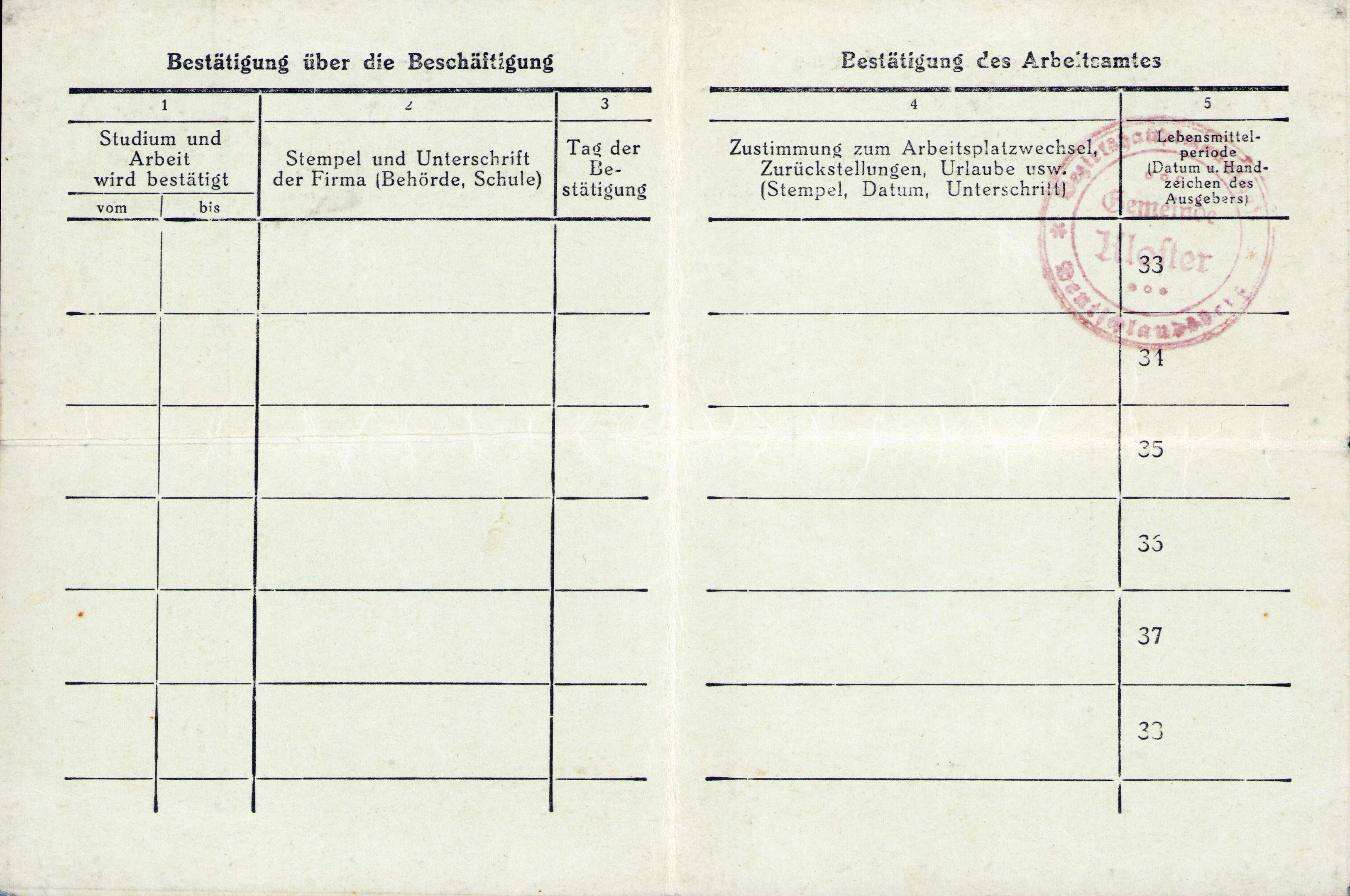 Alter deutscher Wehrmacht-Pass aus dem Zweiten Weltkrieg mit rotem Stempel.